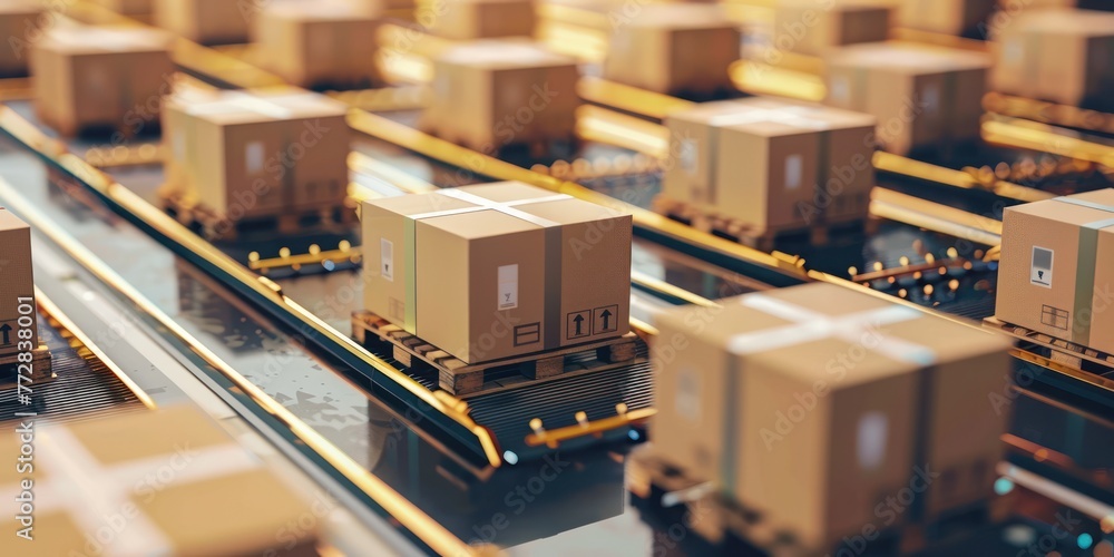 A photography of logistics concept with boxes A photography of logistics concept with boxes