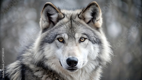 Gray and white wolf
