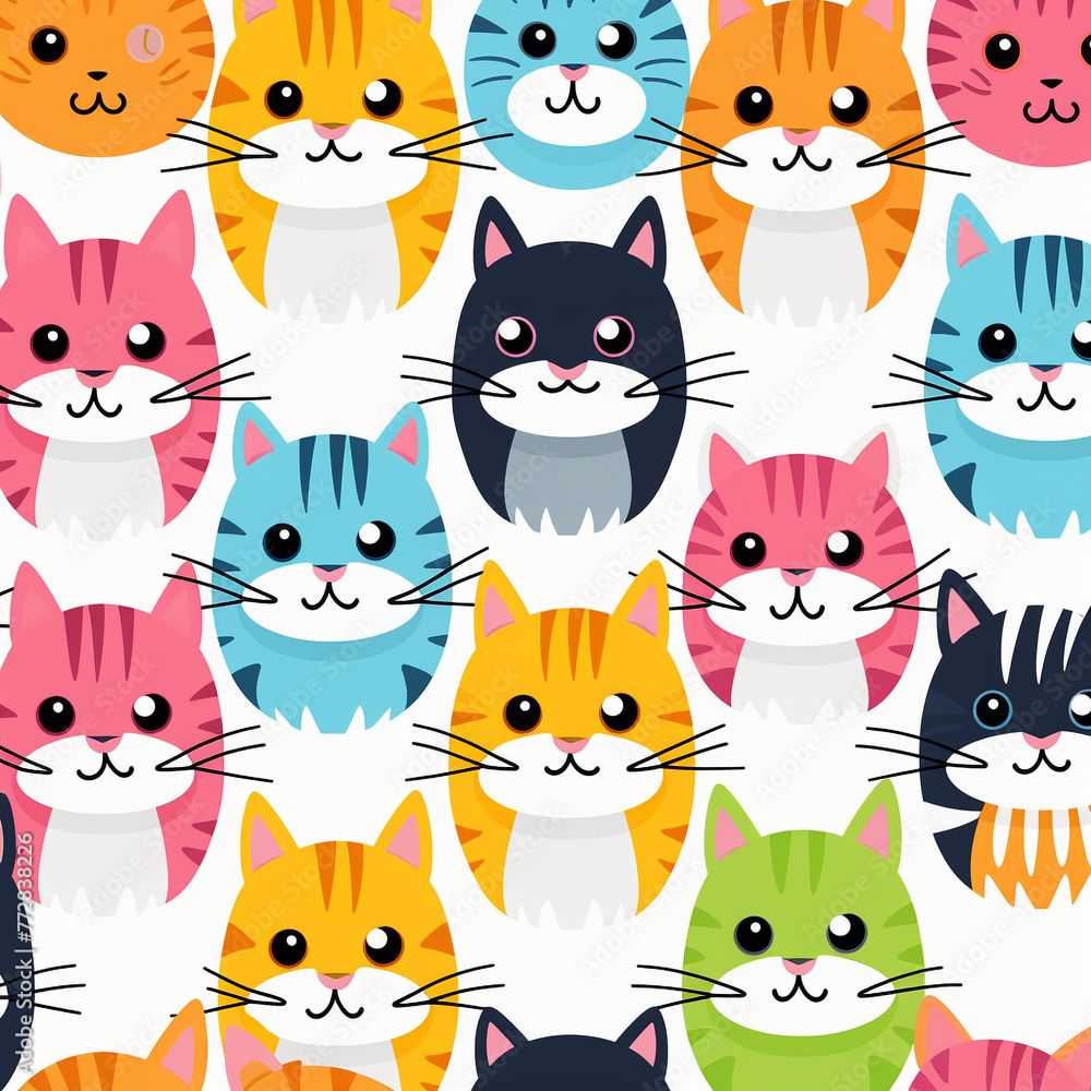 seamless background with cats,seamless cats pattern,Generated By Ai seamless background with cats,seamless cats pattern,Generated By Ai