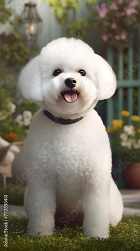 Bichon Frise dog photography poster mobile phone vertical background