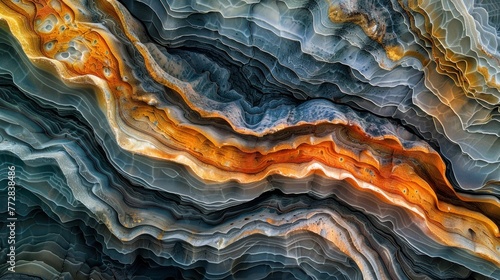 Abstract patterns of multicolored agate stone