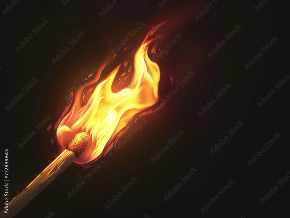 a match with a flame