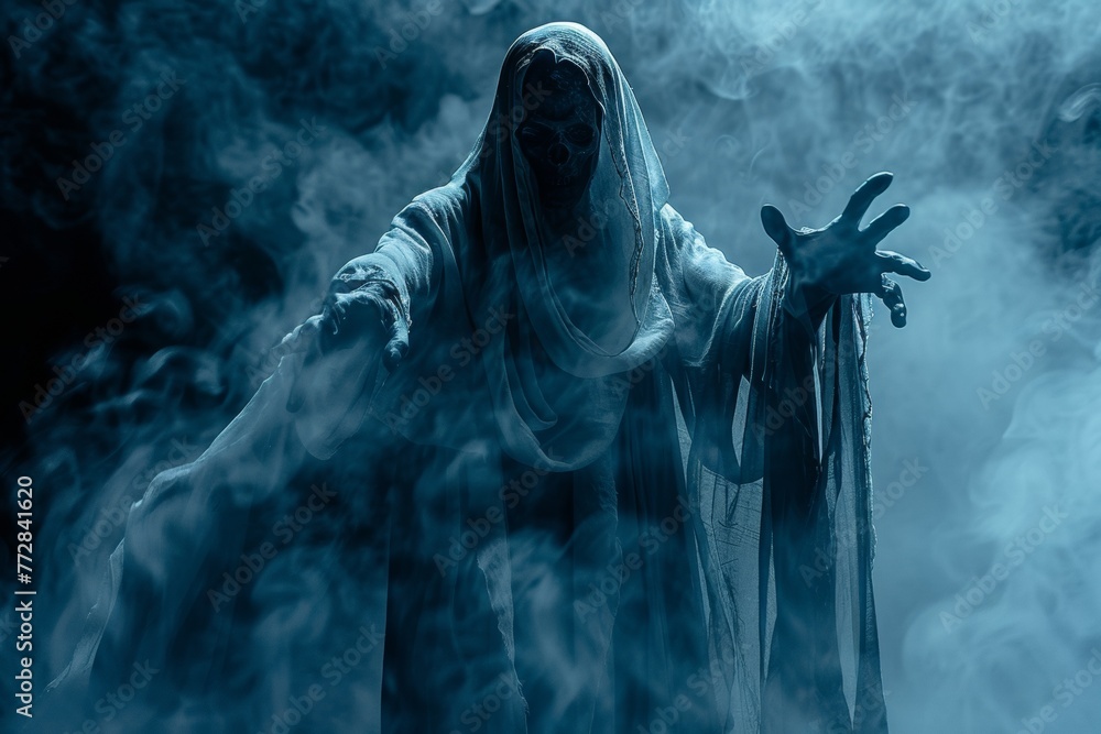 ghost skeleton in the smoke horror ghost skeleton in the smoke horror