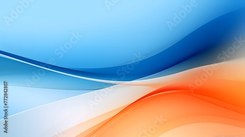 Abstract Design Background, Technological virtual background, gradient curves, minimalist style, abstract, bright, blue, orange, white. For Design, Background, Cover, Poster, Banner, PPT, KV design, W