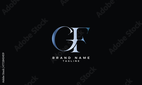 GF, FG, Abstract initial monogram letter alphabet logo design