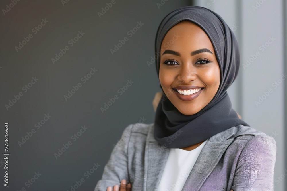 portrait of African muslim woman in the office portrait of African muslim woman in the office