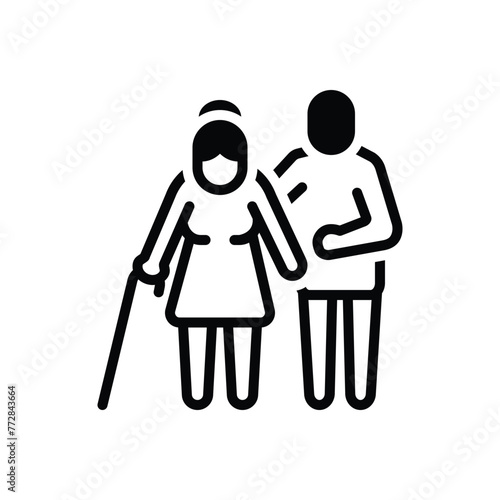 Black solid icon for caregiver