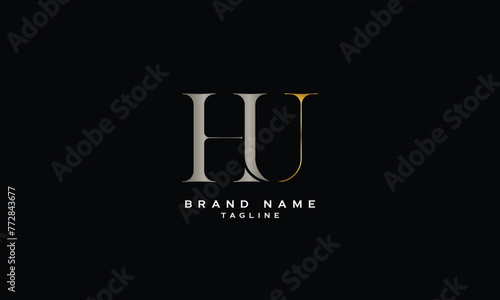 HUJ, HJU, UHJ, UJH, JUH, JHU, HJ, JH, Abstract initial monogram letter alphabet logo design photo