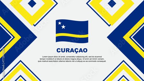 Curacao Flag Abstract Background Design Template. Curacao Independence Day Banner Wallpaper Vector Illustration. Curacao Independence Day