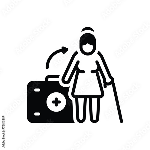 Black solid icon for health care