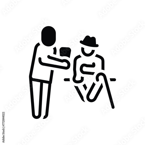 Black solid icon for help