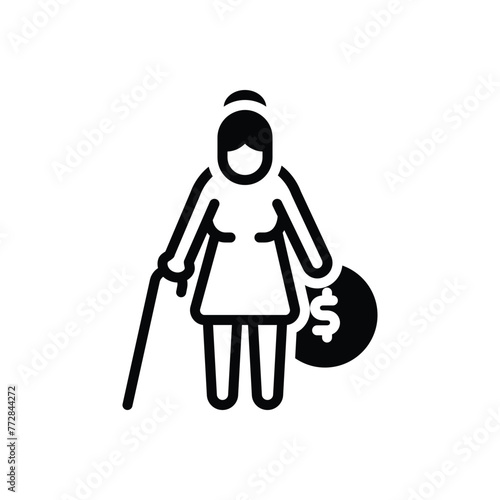 Black solid icon for pension