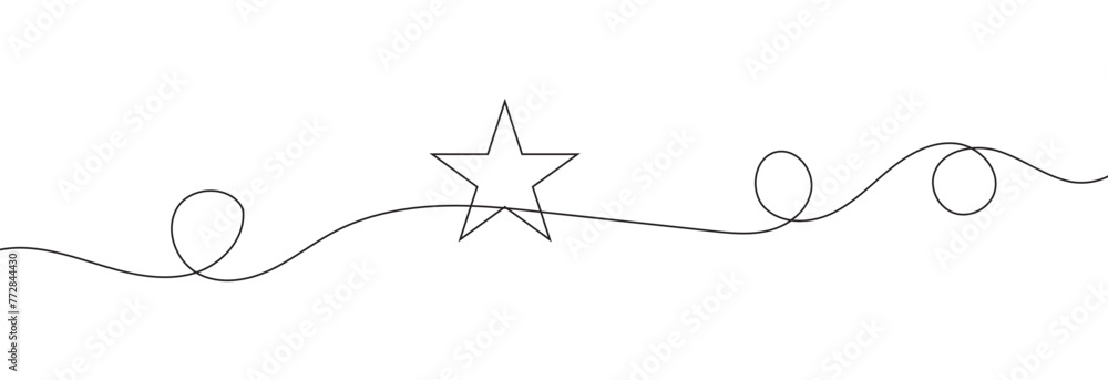 Star icon line continuous drawing vector. One line star icon vector background. Star icon. Continuous outline of a star icon. vector illustration. EPS 10 - obrazy, fototapety, plakaty 