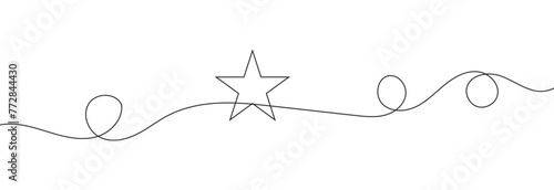 Star icon line continuous drawing vector. One line star icon vector background. Star icon. Continuous outline of a star icon. vector illustration. EPS 10 photo