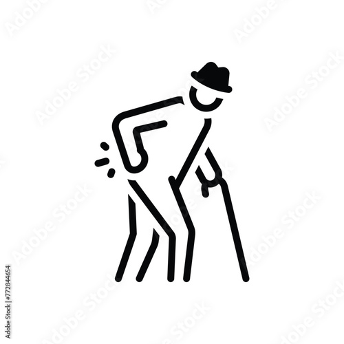 Black solid icon for back pain