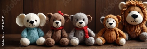 Unique in their kind, these multicolored knitted bears are distinguished by their handmade and are the perfect gift for your loved ones. © OlScher