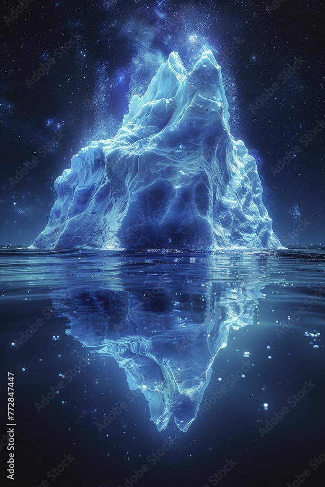 Unveiling hidden data depths through an iceberg's sleek design, revealing unseen insights in analytics. Unveiling hidden data depths through an iceberg's sleek design, revealing unseen insights in analytics.