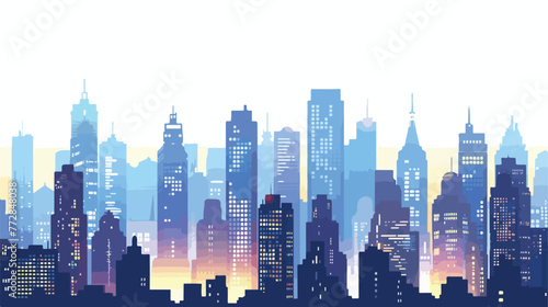 Flat cityscape background. Town architecture Urban 