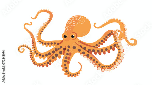 Flat color of octopus