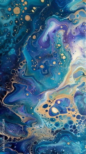 Abstract fluid art with vibrant colors