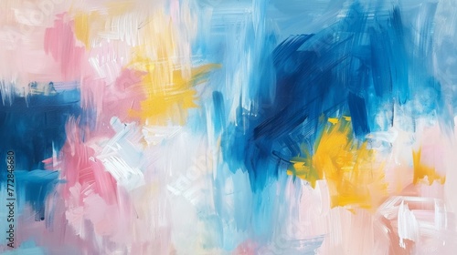 Abstract colorful painting with brushstrokes