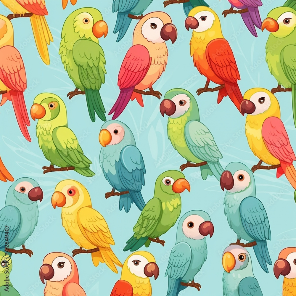 Fototapeta premium seamless background with birds,Generated By Ai