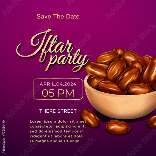 Elegant iftar party celebration post design