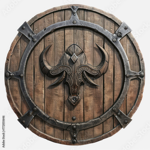 draven shield, wooden, asset on transparency background PNG
 photo