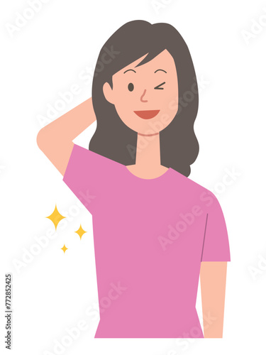 汗染みのない女性のイラスト