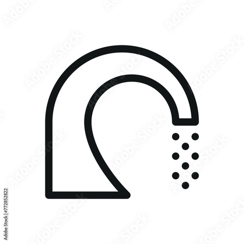 Swimming pool waterfall isolated icon, stainless steel waterfall vector symbol with editable stroke