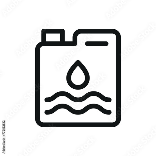 Liquid chlorine for swimming pool  isolated icon, swimming pool chemicals vector symbol with editable stroke