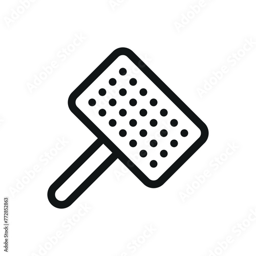 Swimming pool leaf net isolated icon, pool skimmer net vector symbol with editable stroke photo