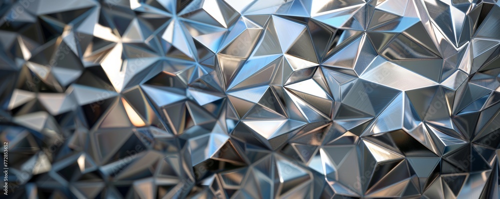 Abstract metallic polygonal pattern