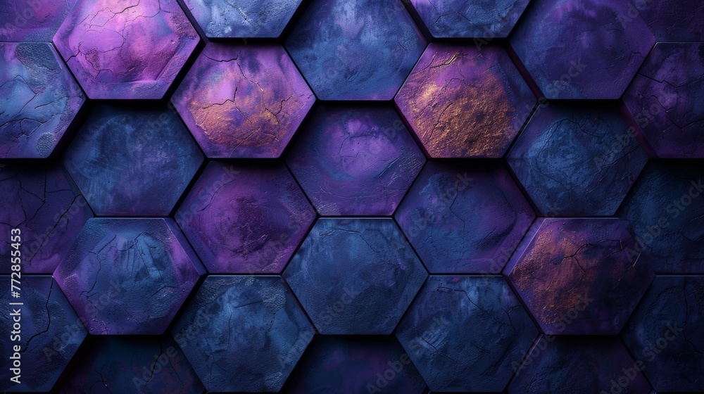 Abstract purple and blue hexagonal background Abstract purple and blue hexagonal background