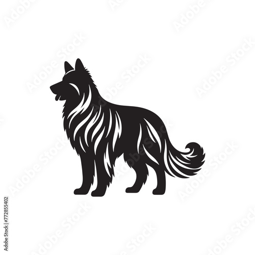 German Shepherd Silhouette  Majestic Canine Profile Design in Vector Illustration- German Shepherd black vector stock.