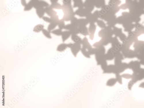 木の葉の影が壁に映る背景