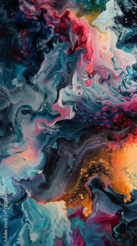 Abstract colorful fluid art