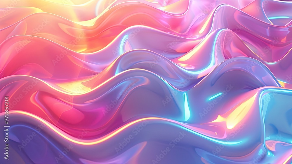 Abstract floating fluid iridescent holographic neon curved in motion colorful background Abstract floating fluid iridescent holographic neon curved in motion colorful background