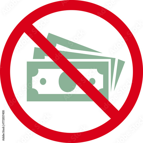 No money icon on white background. No cash vector icon. No money icon