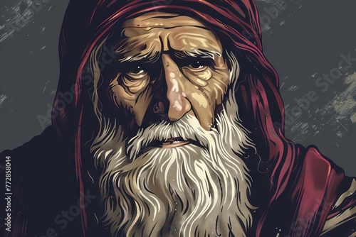 Patriarch Abraham, father of faith and covenant, biblical figure portrait illustration