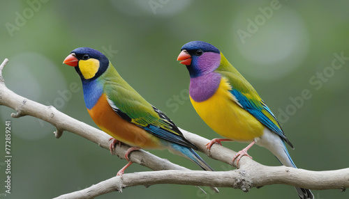 Gouldian finch bird nature wildlife colorful background © Fukurou