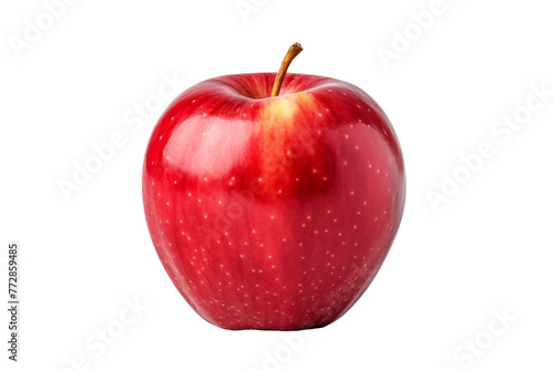 Red Apple With Bite Missing on White Background. On a White or Clear Surface PNG Transparent Background..