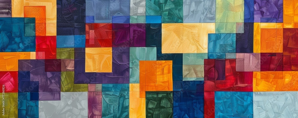 Abstract colorful patchwork art