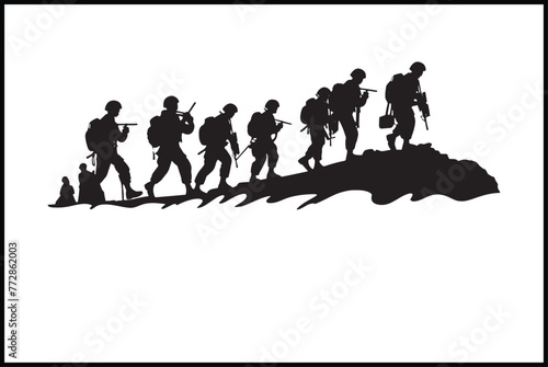 Veterans Army Soldier Silhouette Clip art Vector, Soldier Silhouette Images, Military Silhouette Images