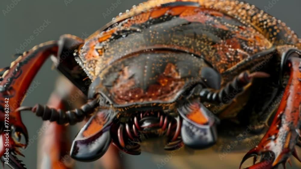 A detailed image of a beetles maxillae featuring thin sharp extensions ...