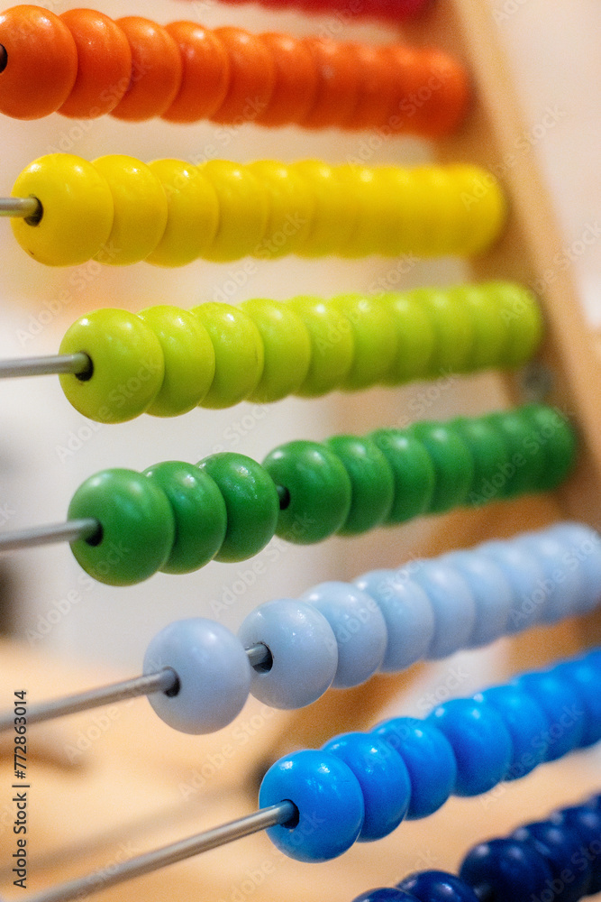 Close-up colorful school abacus Close-up colorful school abacus