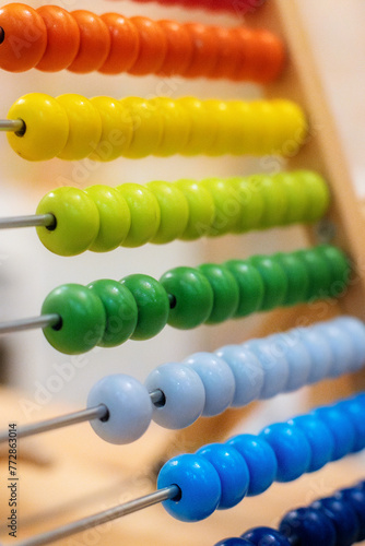 Close-up colorful school abacus