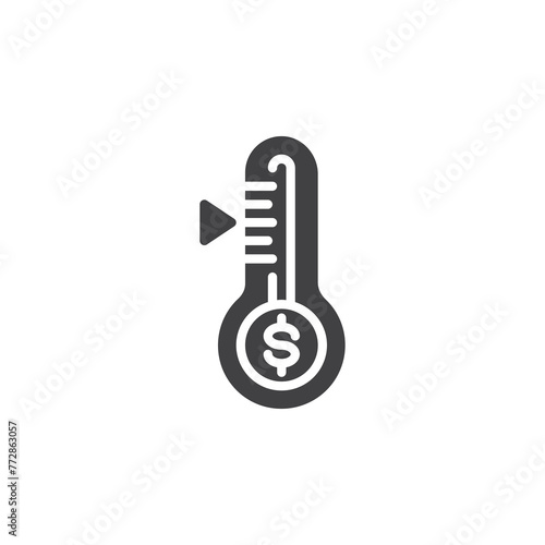Fundraising thermometer vector icon