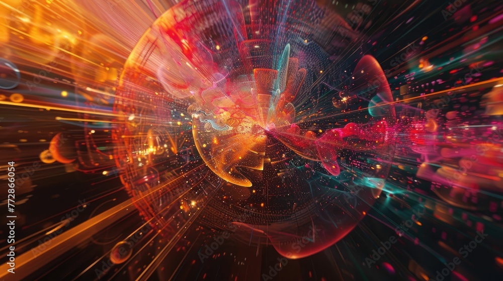 Abstract visualization of abstract innovation experimentation and prototyping Abstract visualization of abstract innovation experimentation and prototyping