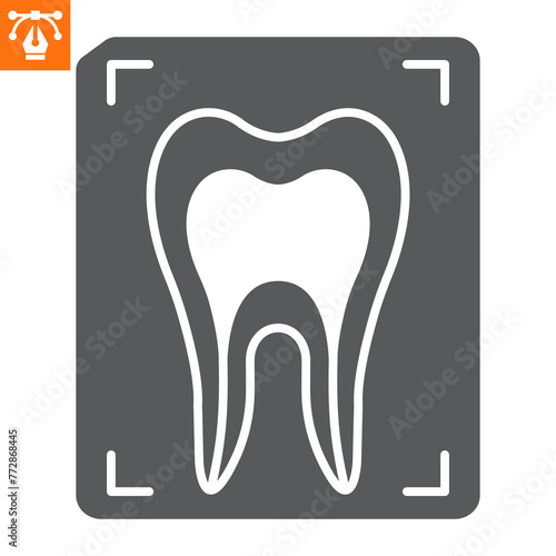 Dental x-ray solid icon, glyph style icon for web site or mobile app, dentistry and treatment, diagnostic vector icon, simple vector illustration, vector graphics.